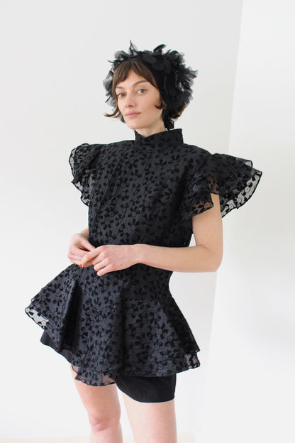 Vintage Lillie Rubin Ruffled Peplum Blouse