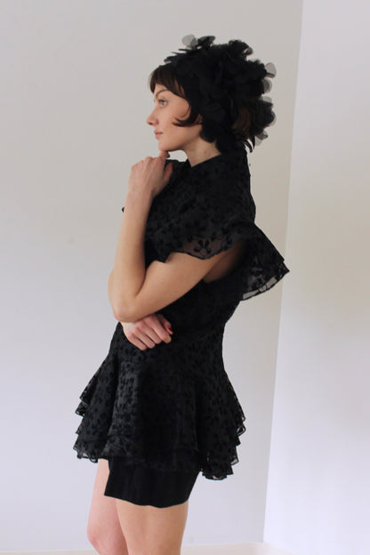 Vintage Lillie Rubin Ruffled Peplum Blouse