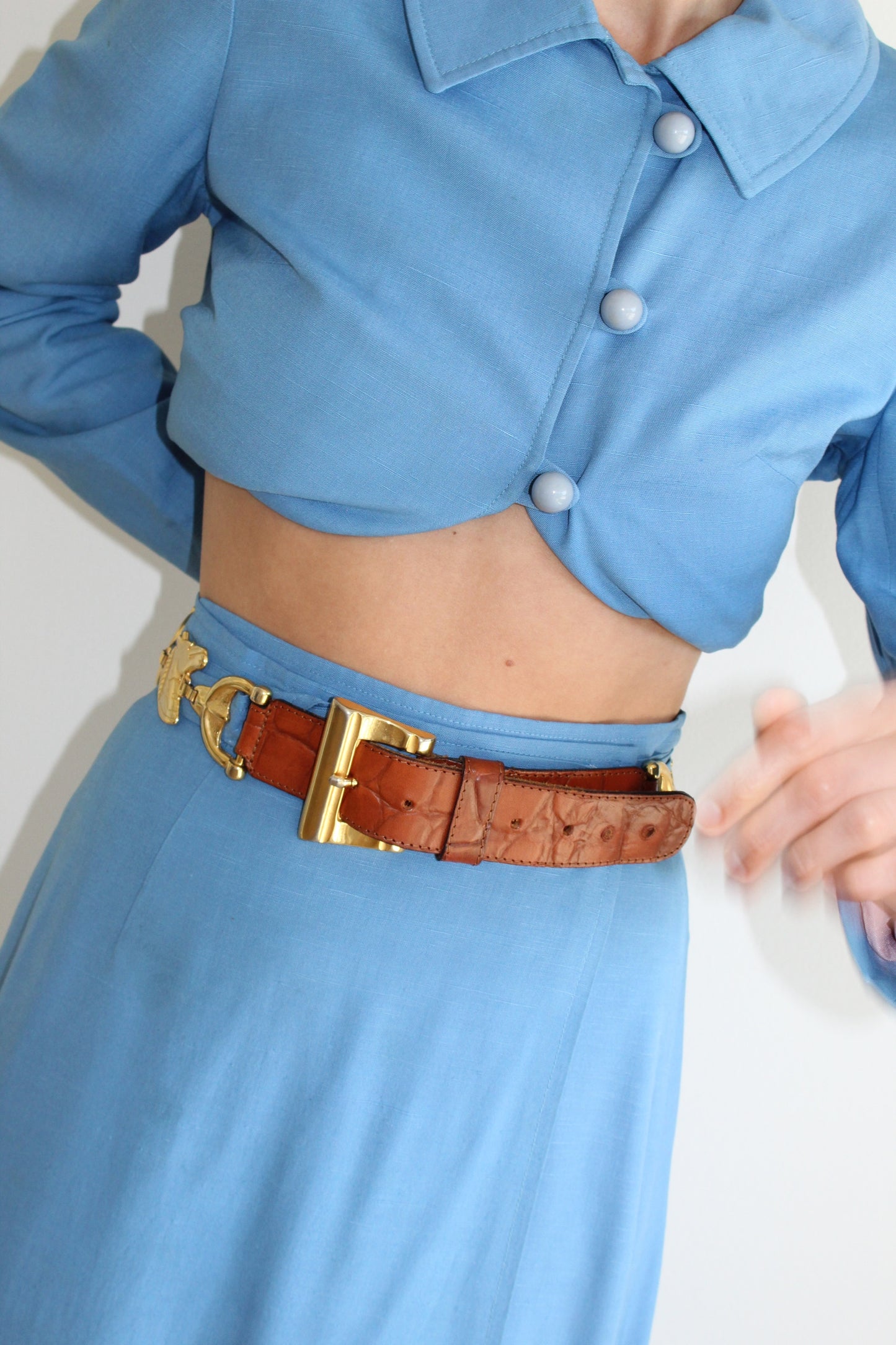 Incredible Vintage Horsebit & Horse Accented Leather Belt