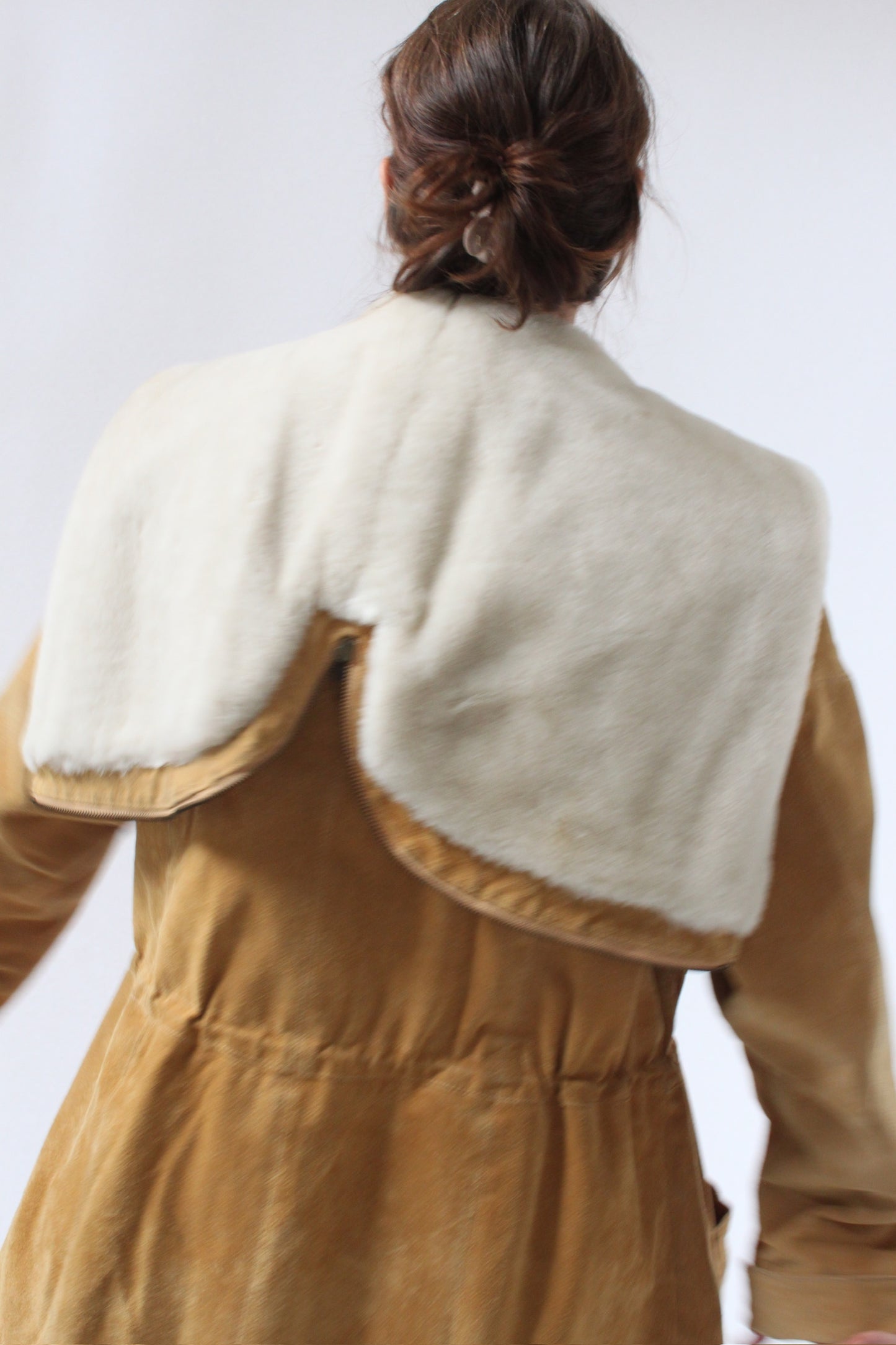 Incredible Vintage Suede & Faux Fur Coat