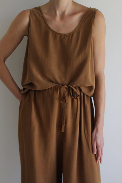 Vintage Faded Sienna Silk 3-Piece Pant Set