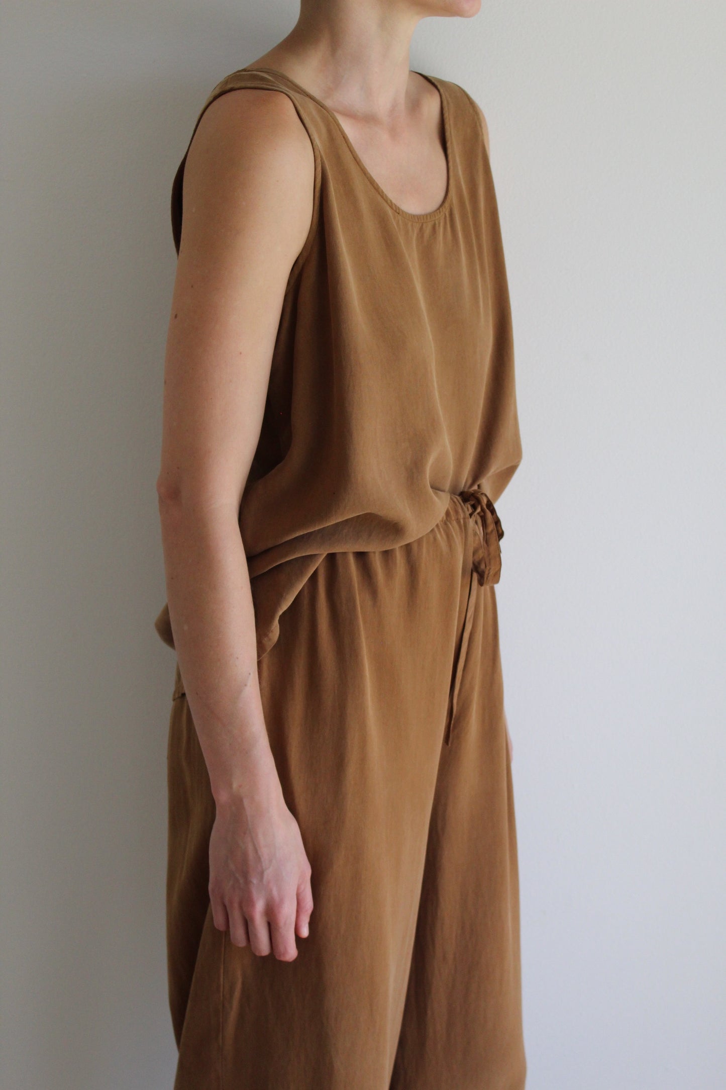 Vintage Faded Sienna Silk 3-Piece Pant Set