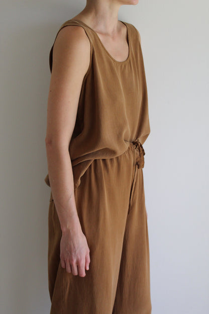 Vintage Faded Sienna Silk 3-Piece Pant Set