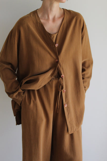Vintage Faded Sienna Silk 3-Piece Pant Set
