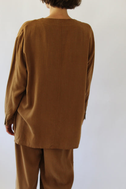 Vintage Faded Sienna Silk 3-Piece Pant Set