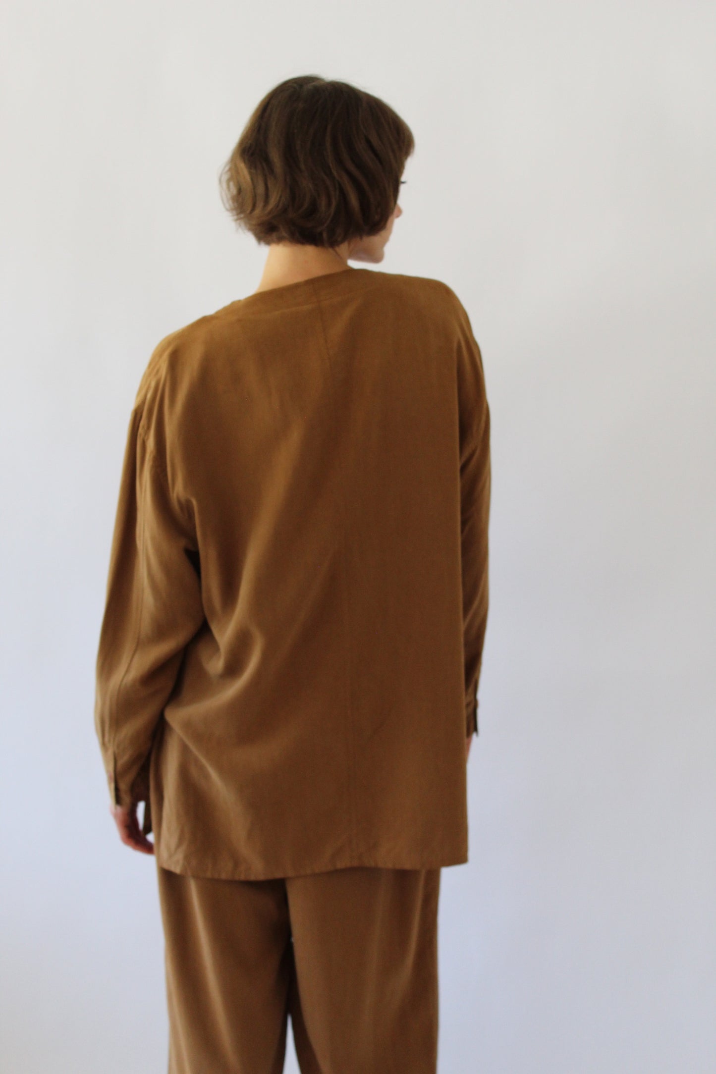 Vintage Faded Sienna Silk 3-Piece Pant Set
