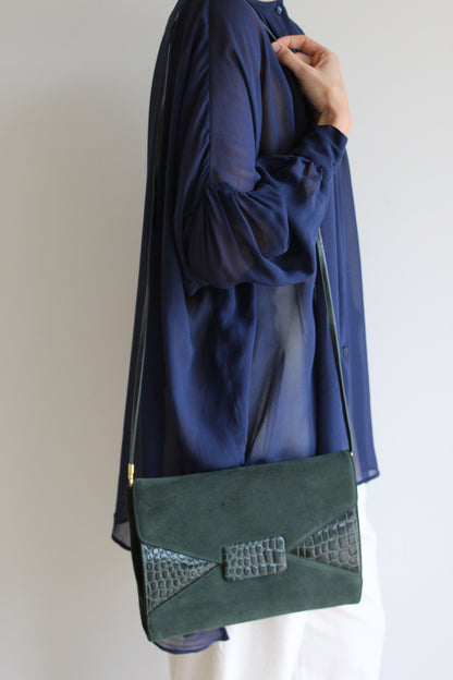 Lovely Vintage Pine Suede Saks Fifth Avenue Clutch
