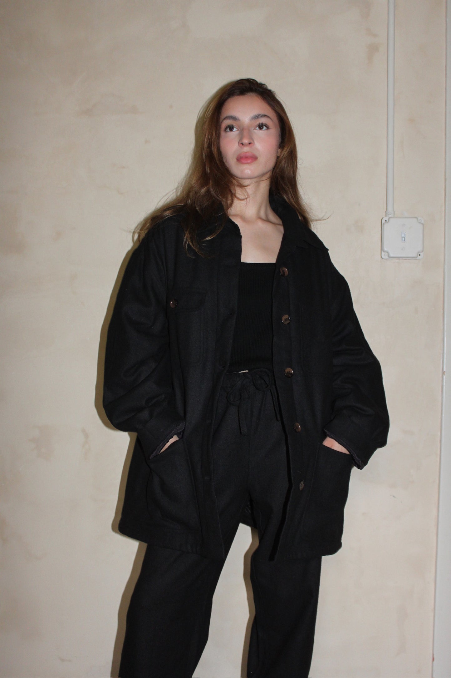 Maddox Woven Silk Chore Coat