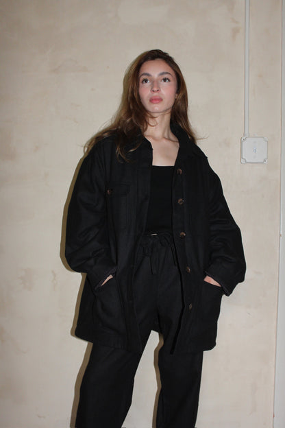 Maddox Woven Silk Chore Coat