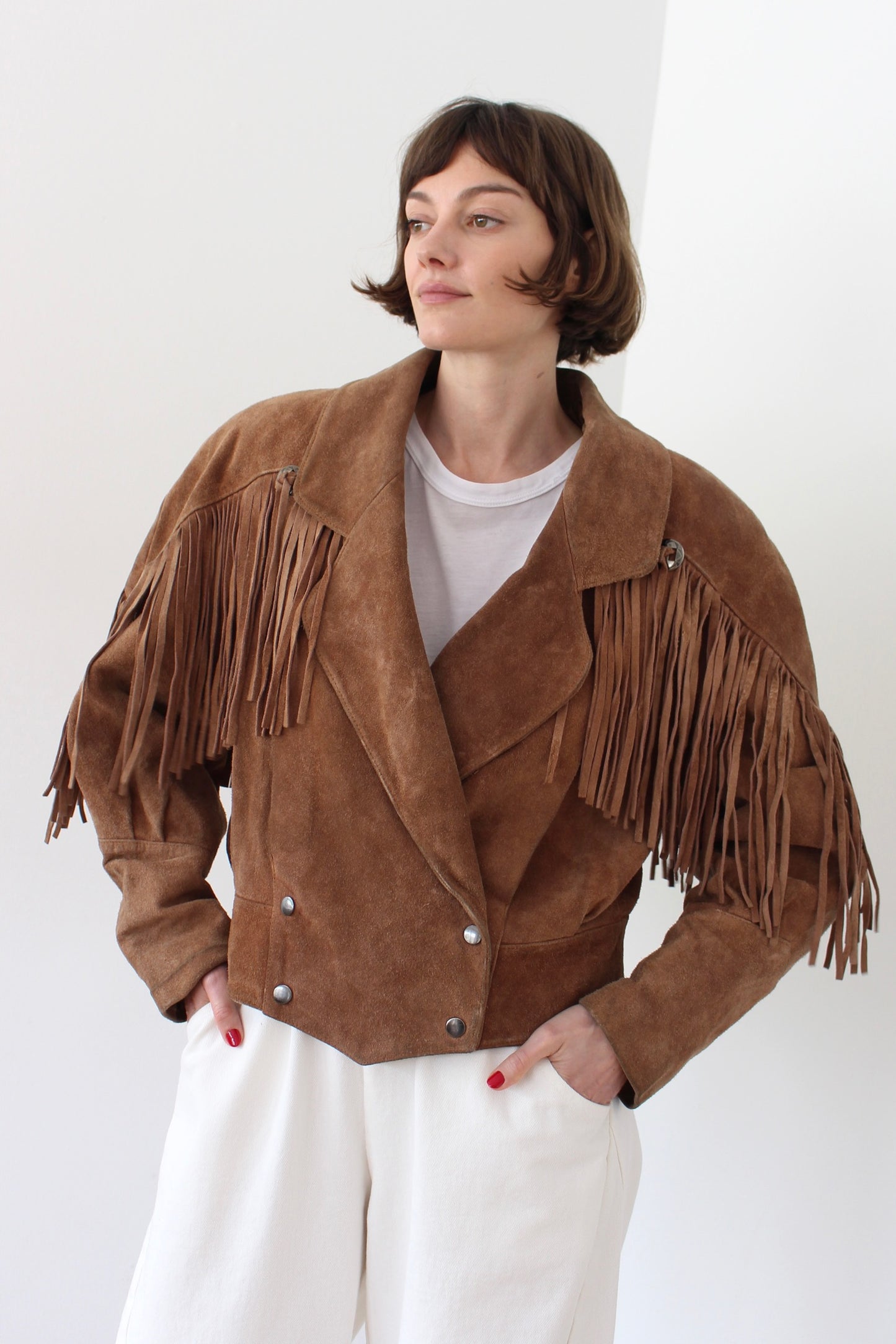 Incredible Vintage Suede Fringe Jacket