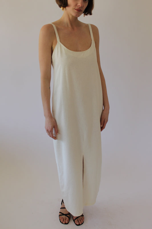 Carolyn Raw Silk Slip Dress