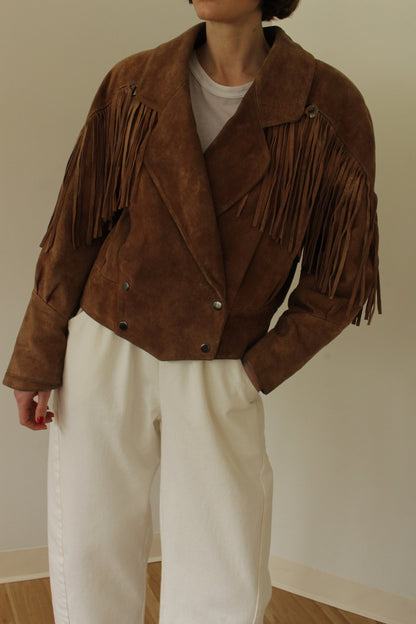 Incredible Vintage Suede Fringe Jacket