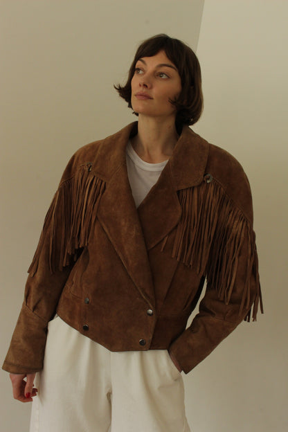 Incredible Vintage Suede Fringe Jacket