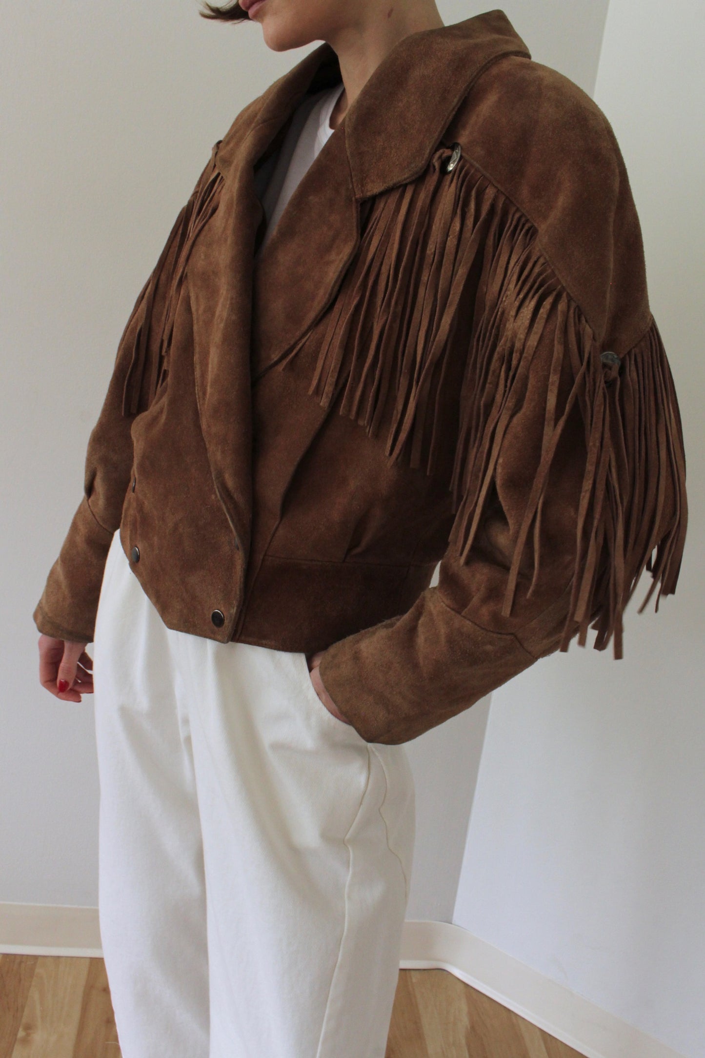 Incredible Vintage Suede Fringe Jacket