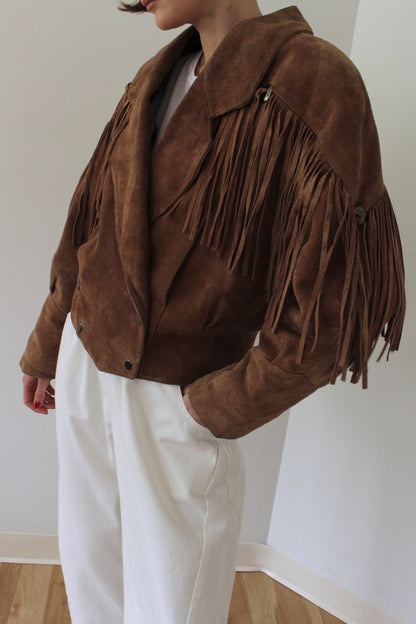 Incredible Vintage Suede Fringe Jacket