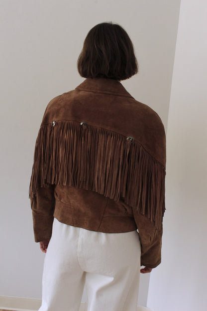 Incredible Vintage Suede Fringe Jacket