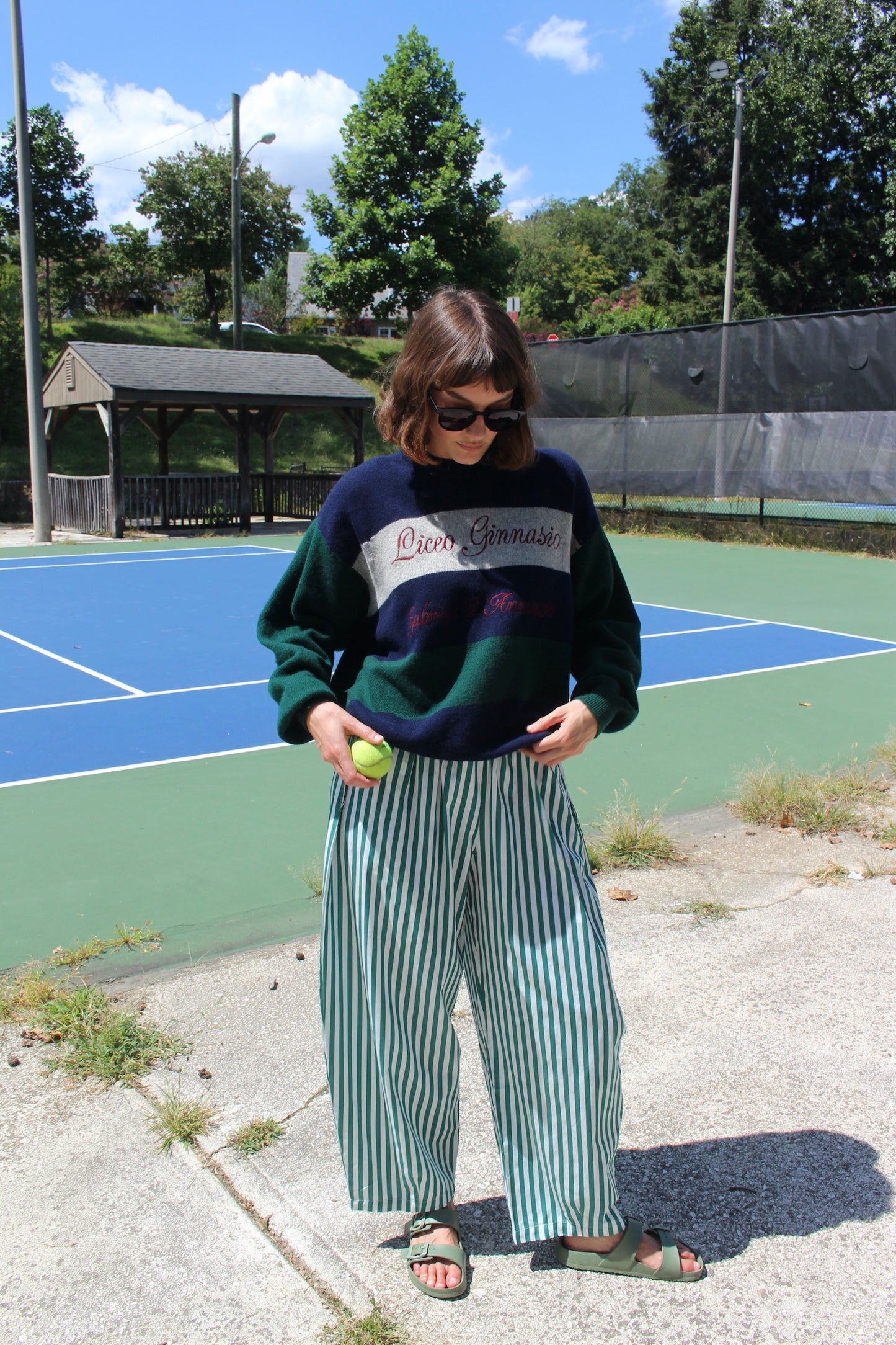 Camden Striped Poplin Curve Pant