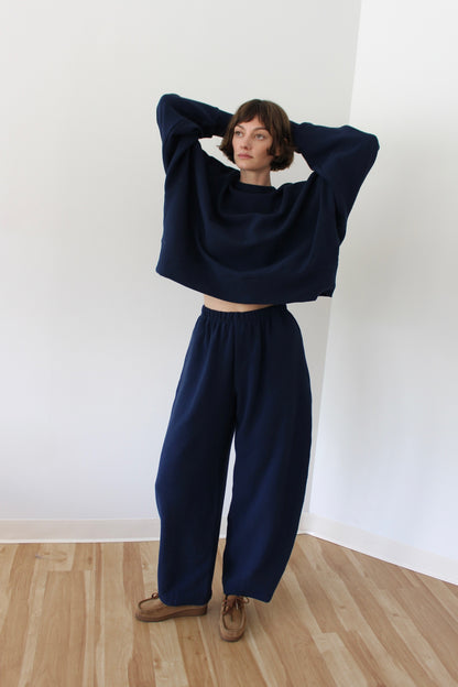 Margot Rippled Cotton Cropped Sweatshirt