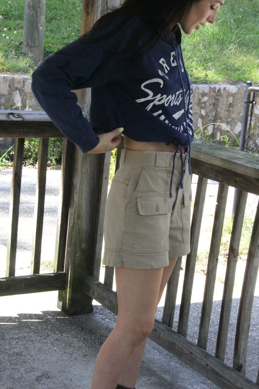 Vintage Cropped Mock Neck Pullover