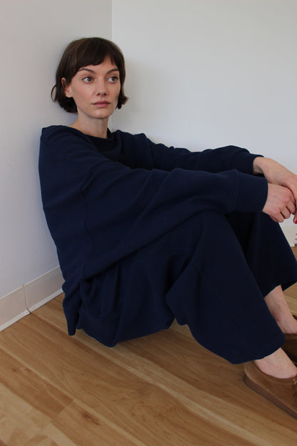 Margot Rippled Cotton Cropped Sweatshirt