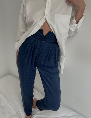 Vintage Navy High Rise Tailored Trousers