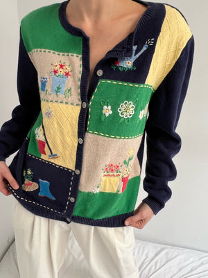Vintage Garden Party Embroidered Cardigan