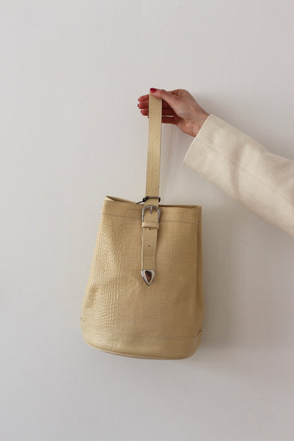 Vintage Sand Embossed Leather Sling Bag