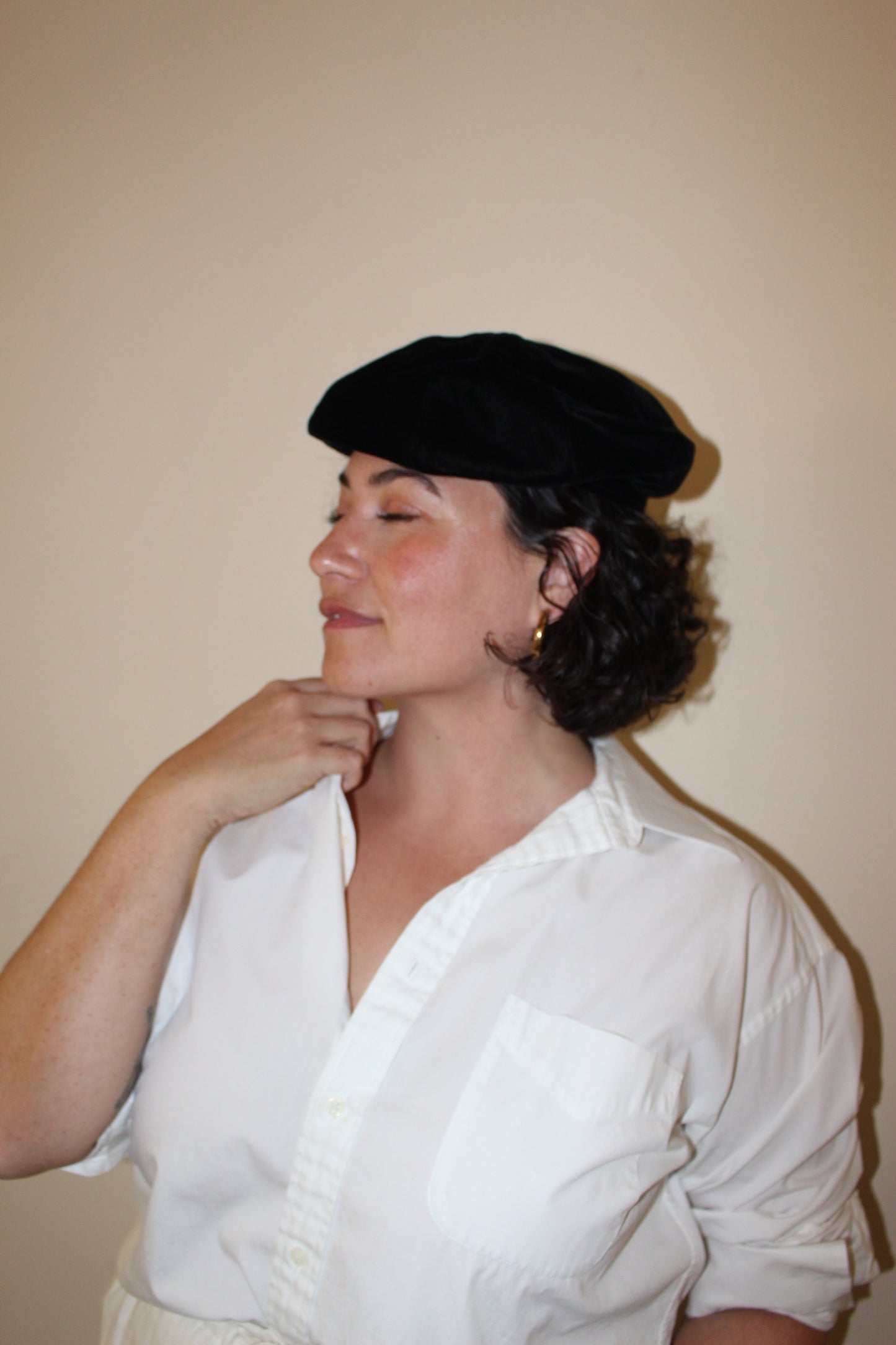 Vintage Velvet Pieced Beret