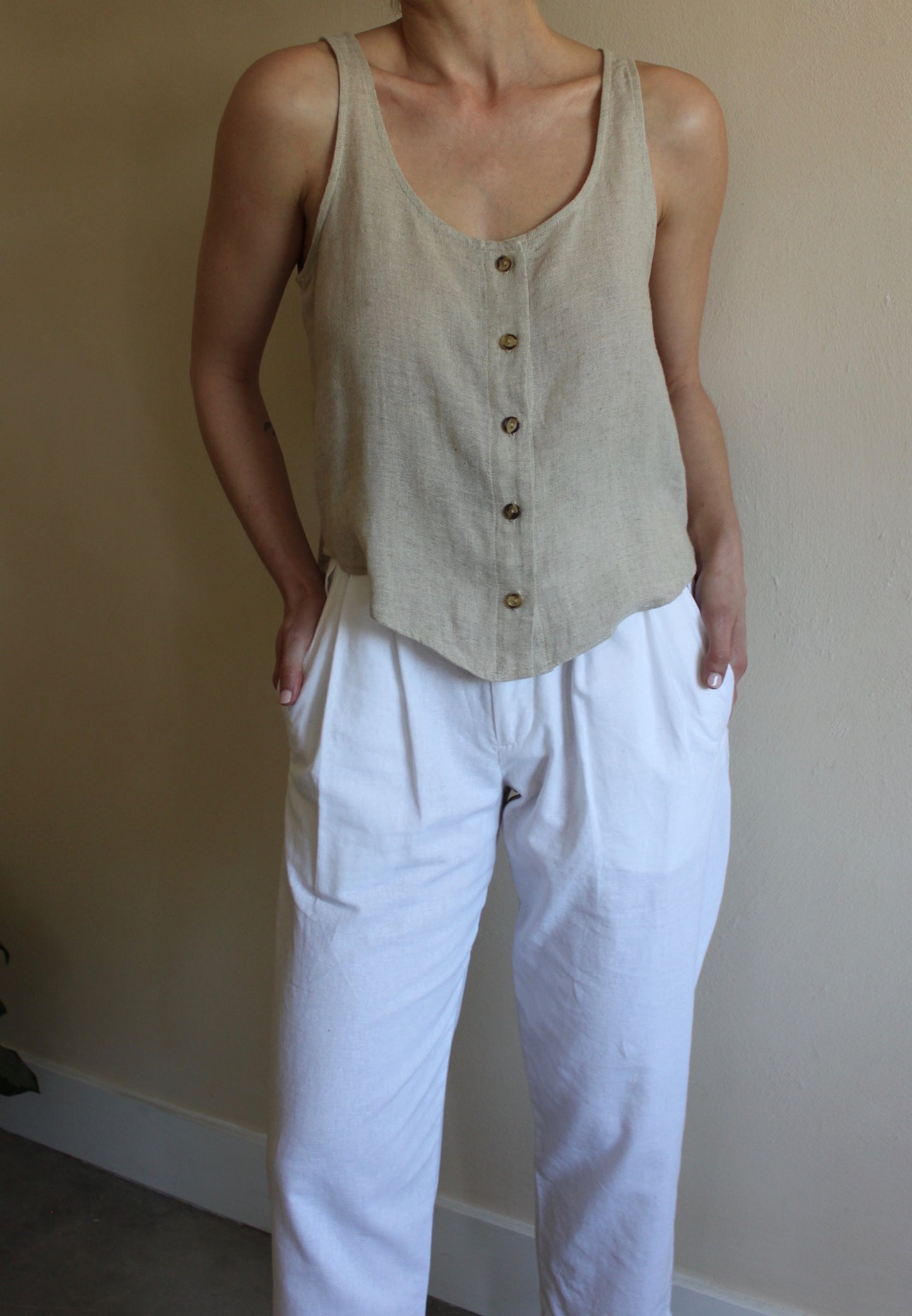 Ryan Oak Linen Rayon Top