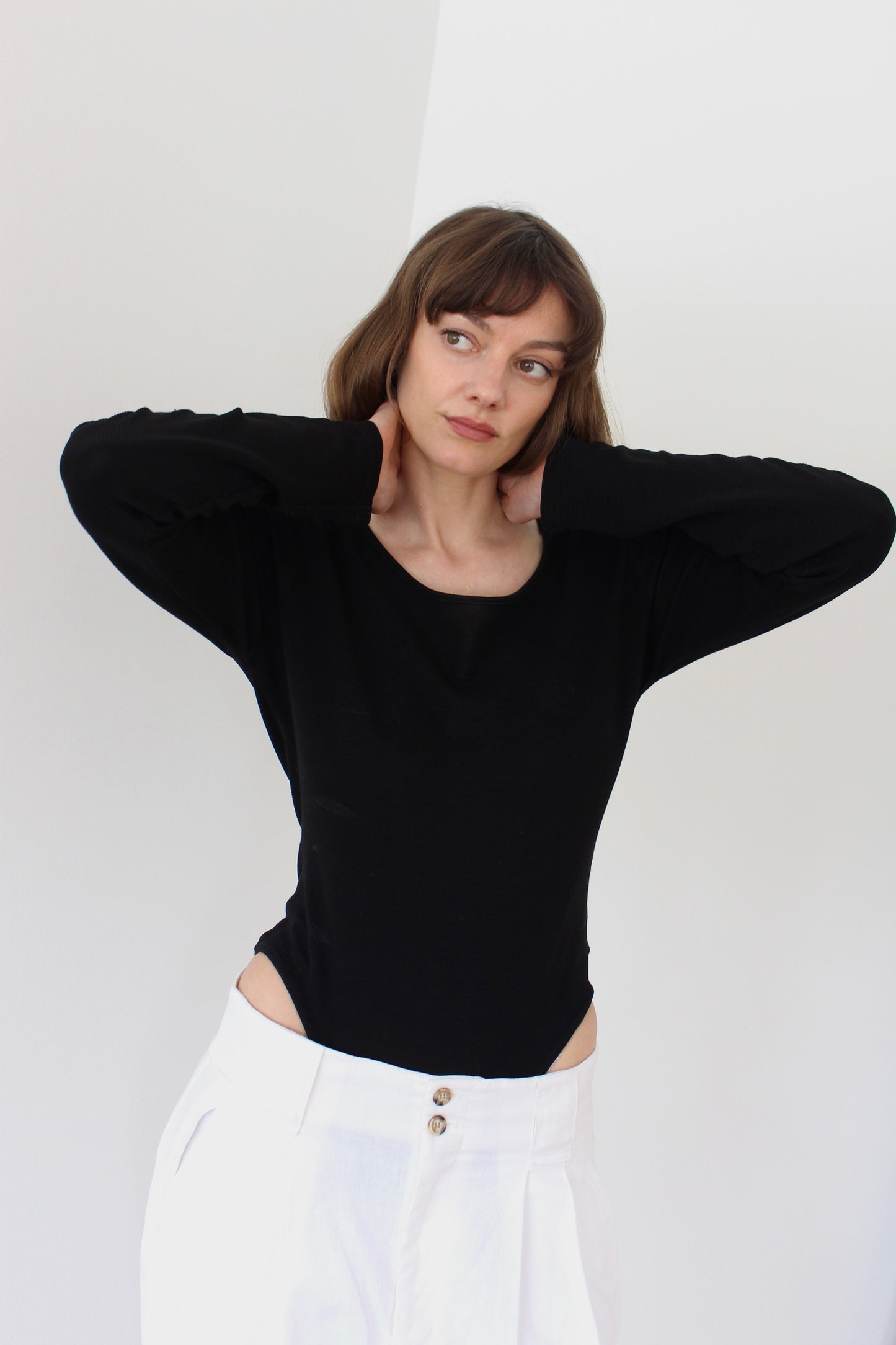 Favorite Ink Black Ribbed Body Suit