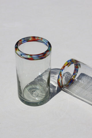Vintage Confetti Blown Glass Tumbler / Set of Two