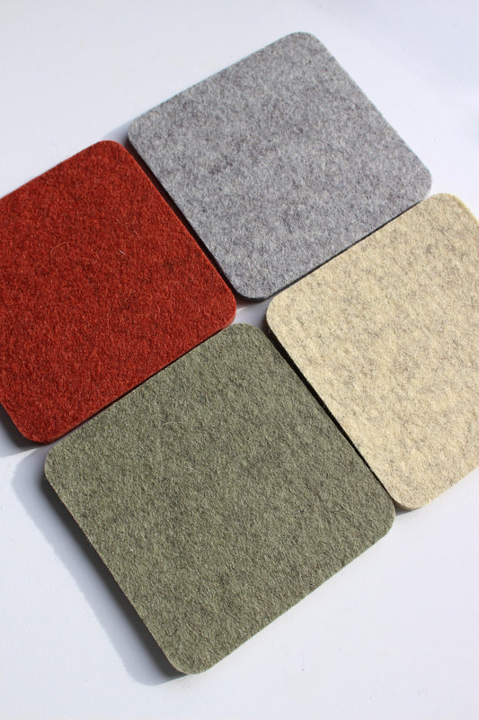 Wool Felt Square Coaster Set