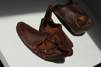 Vintage Prada Leather Travel Slipper Set