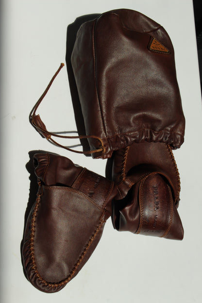 Vintage Prada Leather Travel Slipper Set