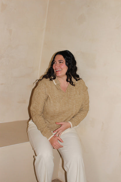 Kit Basketweave Silk Knit Popover