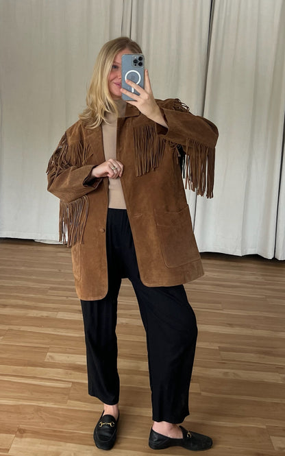 Stunning Vintage Suede Fringe Jacket