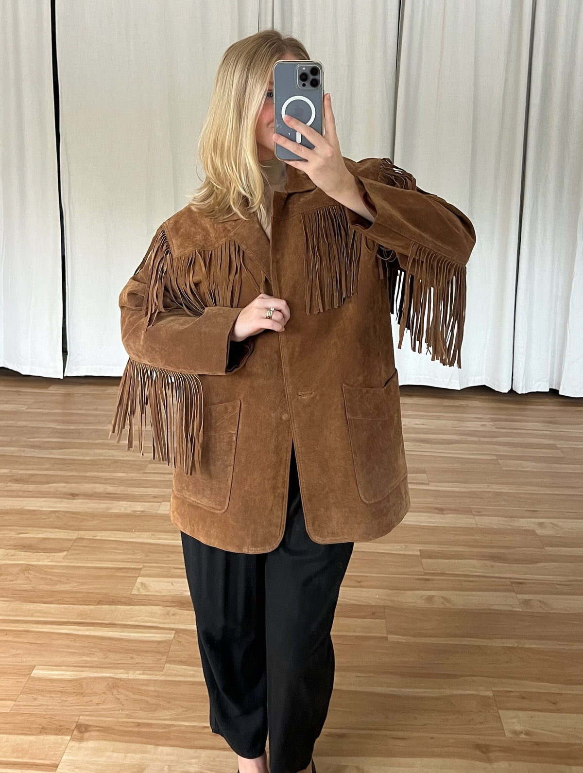 Stunning Vintage Suede Fringe Jacket