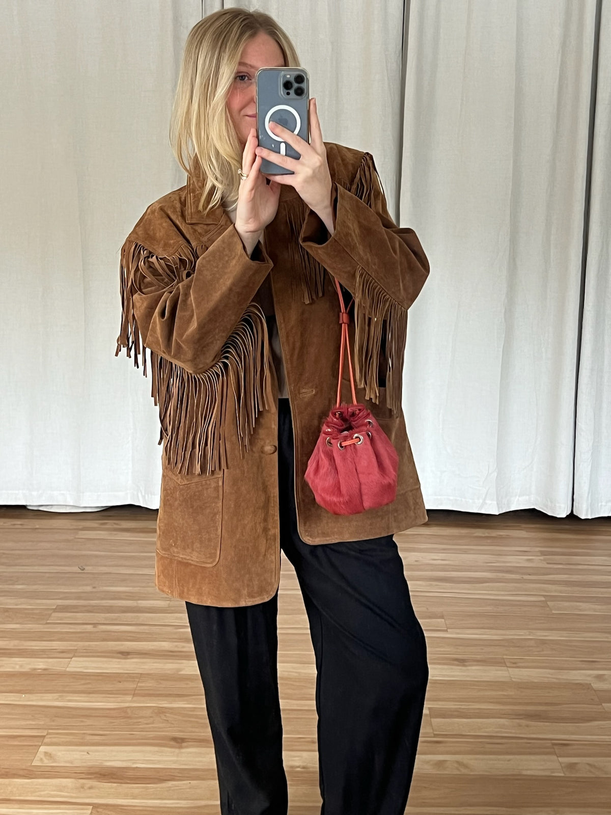 Stunning Vintage Suede Fringe Jacket
