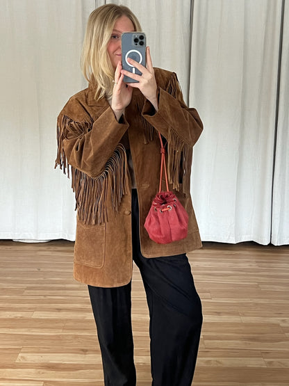 Stunning Vintage Suede Fringe Jacket