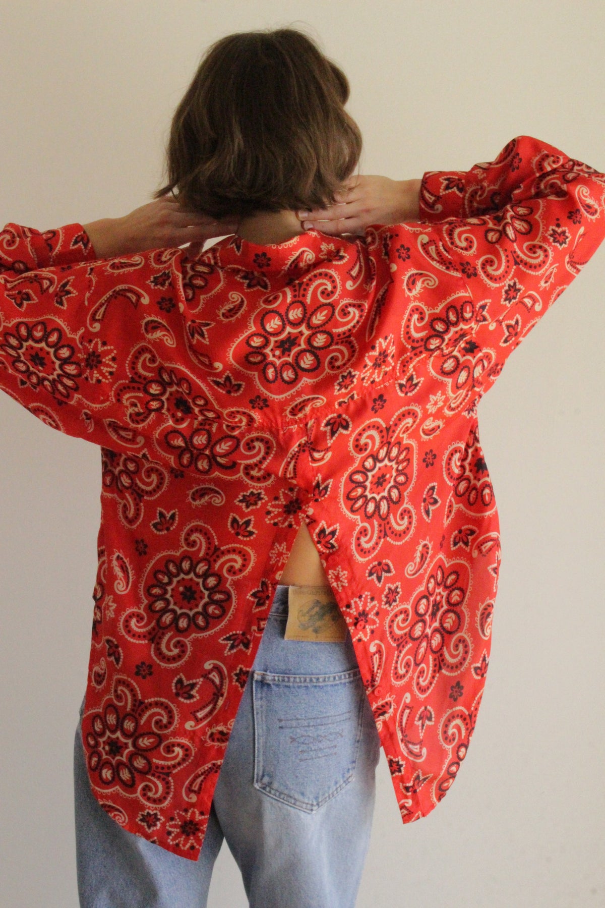 Vintage Bandana Printed Silk Blouse