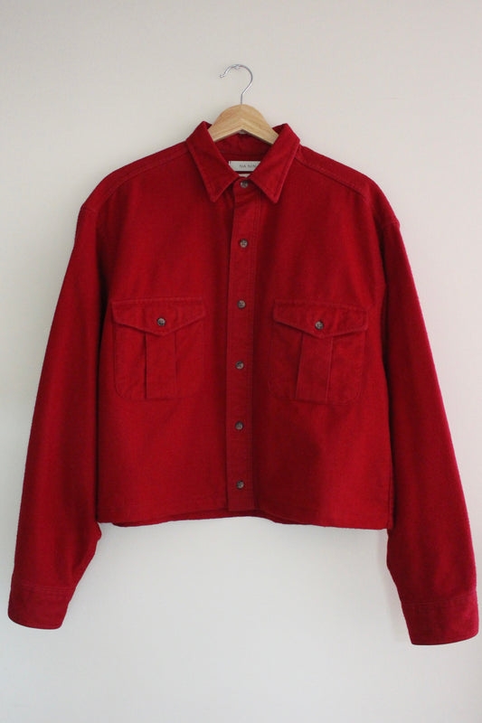 Reworked Long Sleeve Cropped Button Down
