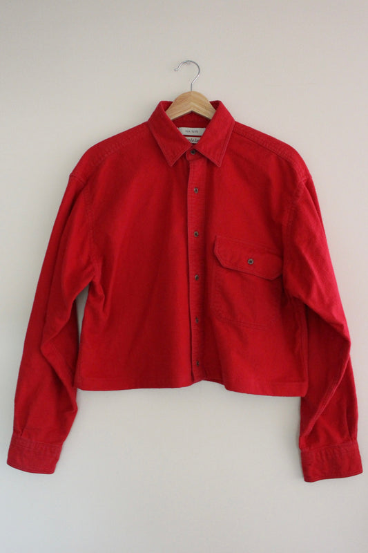 Reworked Long Sleeve Cropped Button Down