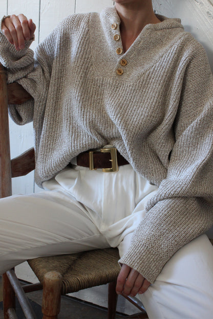 Favorite Vintage Oat Knit Henley