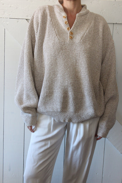 Favorite Vintage Oat Knit Henley