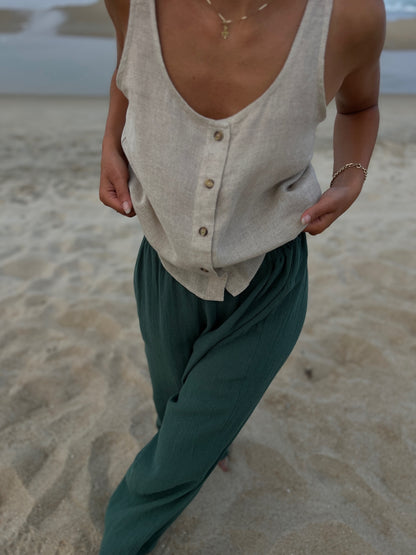 Ryan Oak Linen Rayon Top