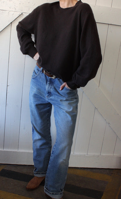 Lovely 90s Espresso Cashmere Crewneck