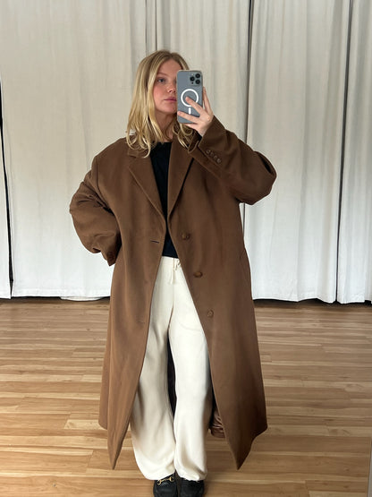 Incredible Loro Piana Olive Lambswool Overcoat