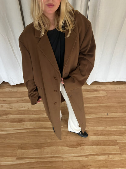 Incredible Loro Piana Olive Lambswool Overcoat