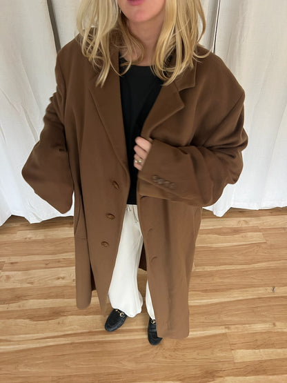 Incredible Loro Piana Olive Lambswool Overcoat