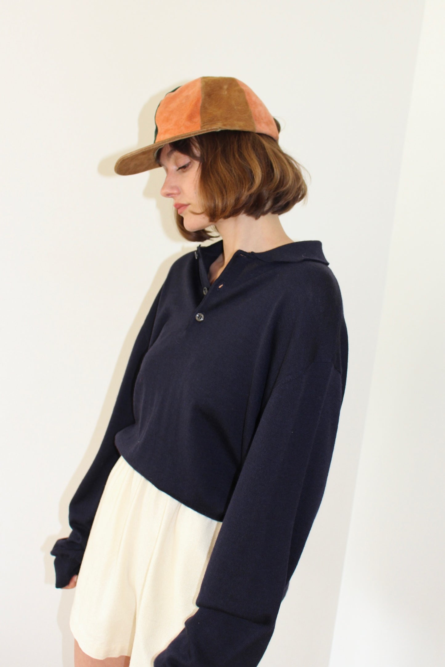 Vintage Merino Wool Midnight Collared Henley